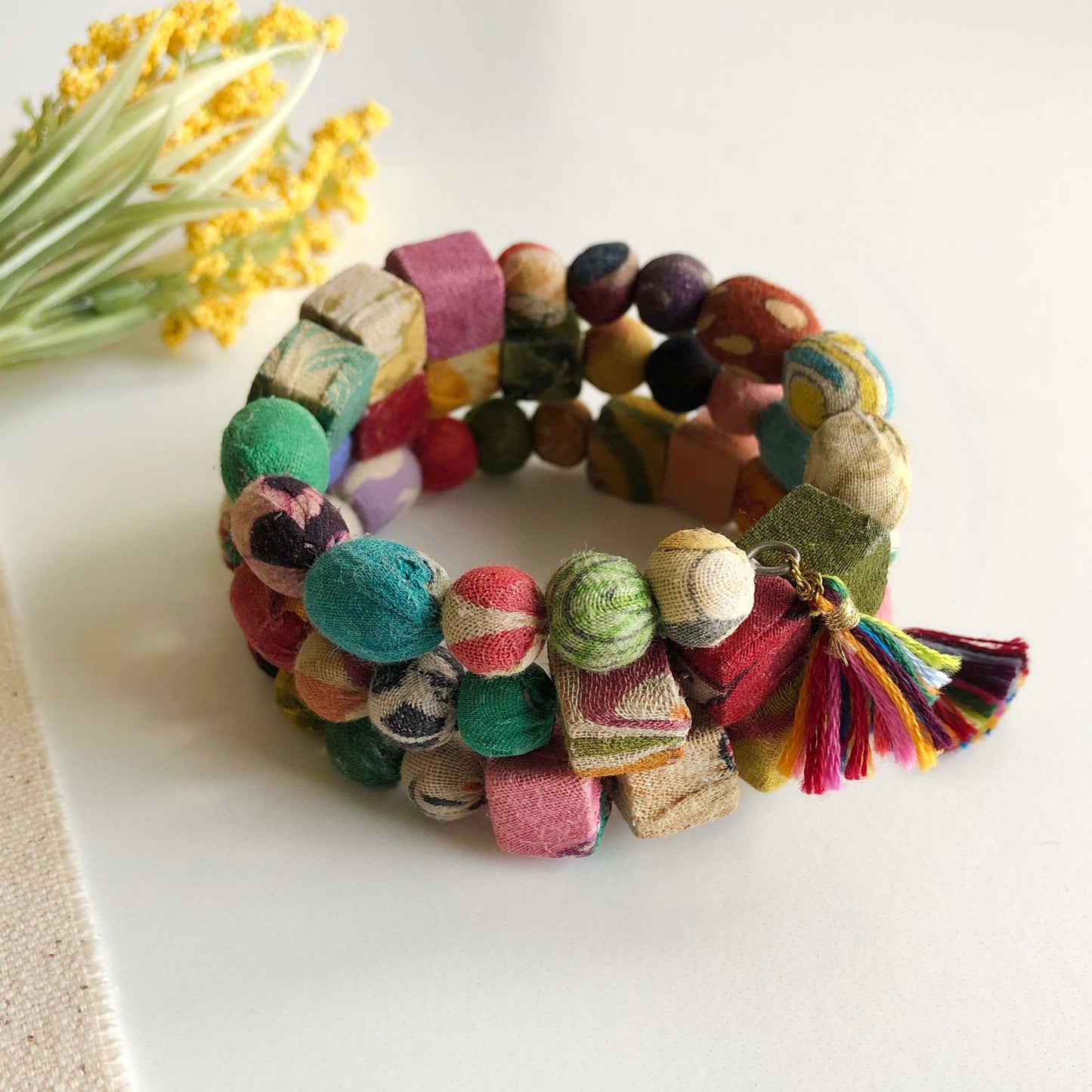 Kantha Spiral Shapes Bracelet
