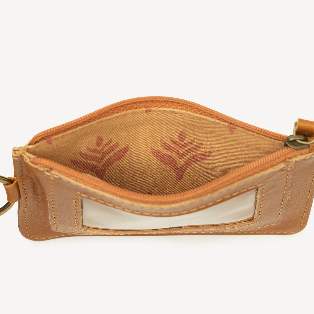 Leather ID Pouch in Camel