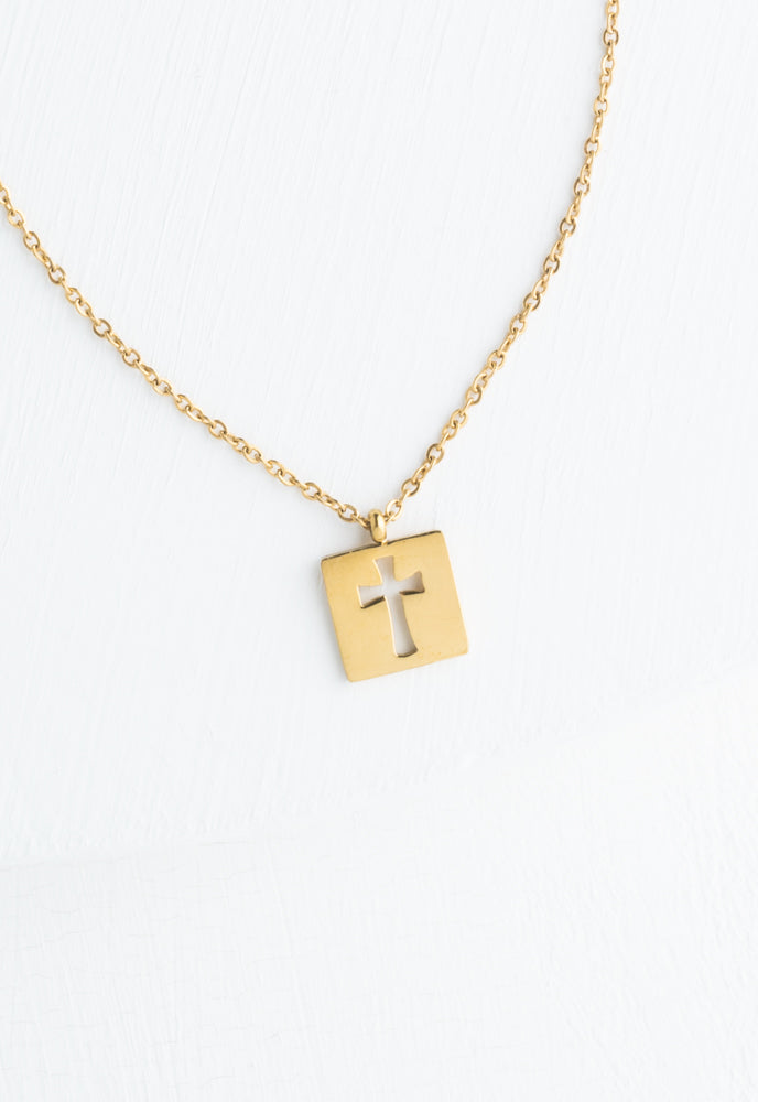 Axis Gold Cross Necklace