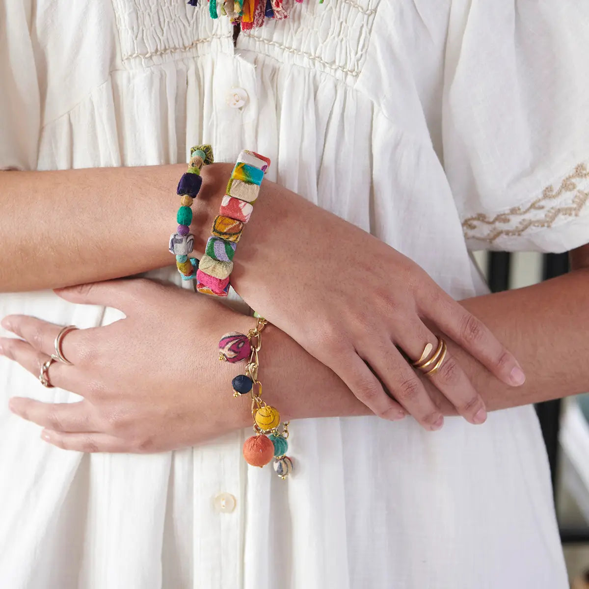 Kantha Block Bracelet