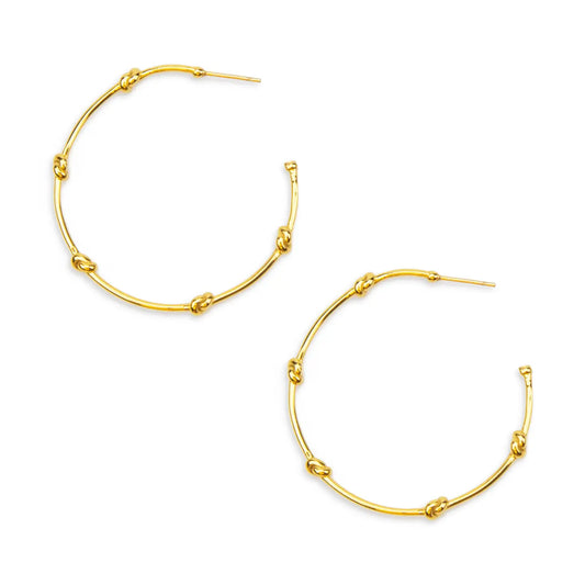 Knots of Freedom Hoops Earrings ( Color Gold)