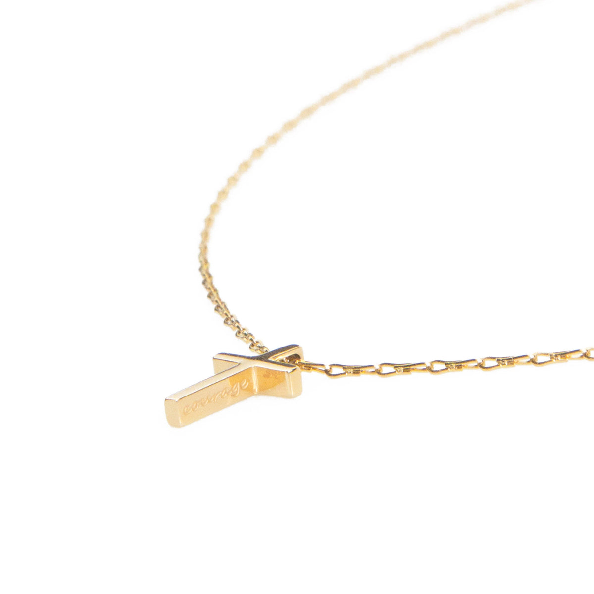 Great Courage Engraved Women's Cross Necklace